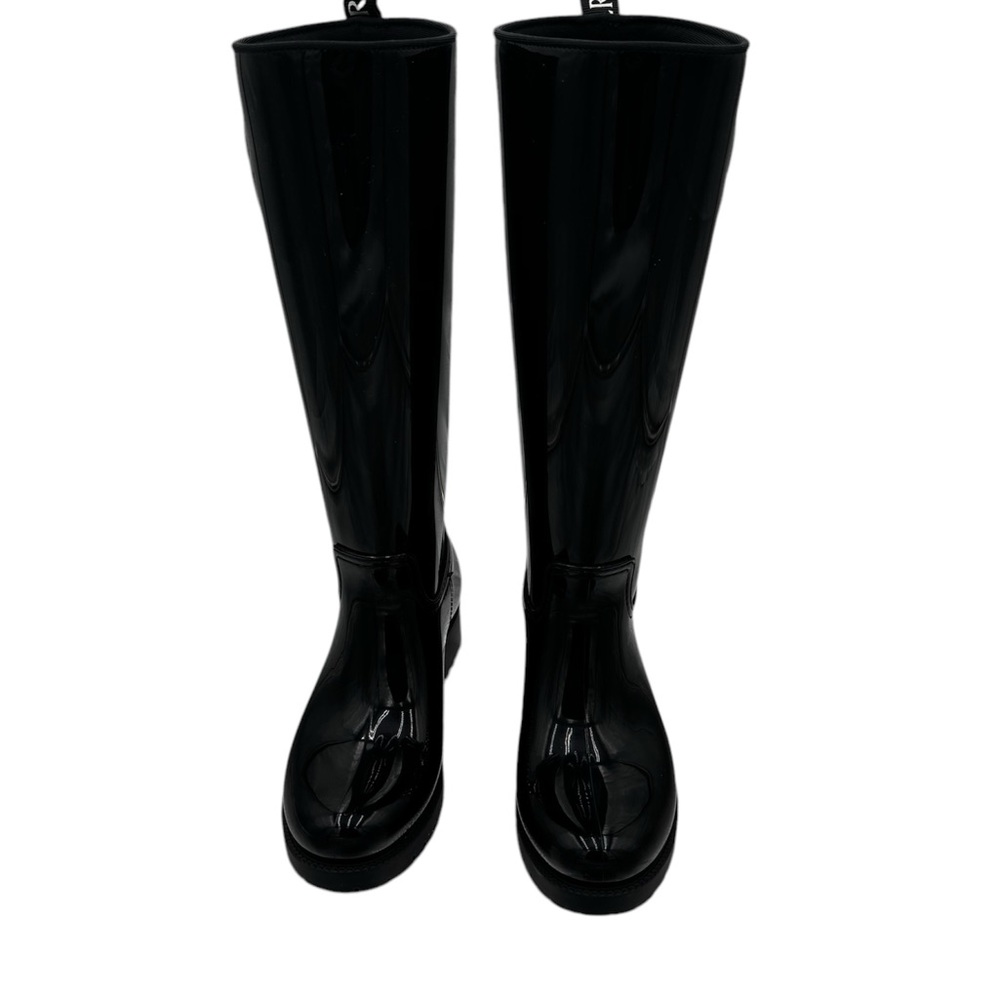 Moncler Black Logo Knee-High Boots - Picture 3 of 13